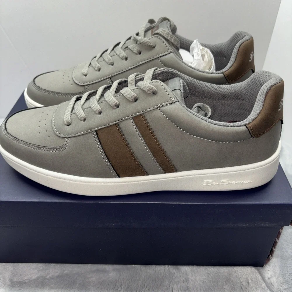 Ben Sherman Hyde Men's Oxford warm Gray 9.5‎